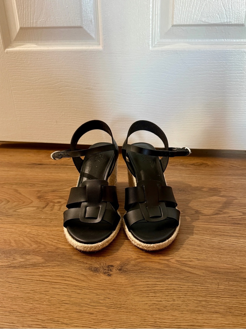 Black Espadrille Platform Sandals with Ankle Strap